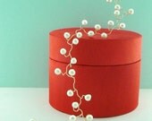White Pearl on Gold Bridal Hair Vine