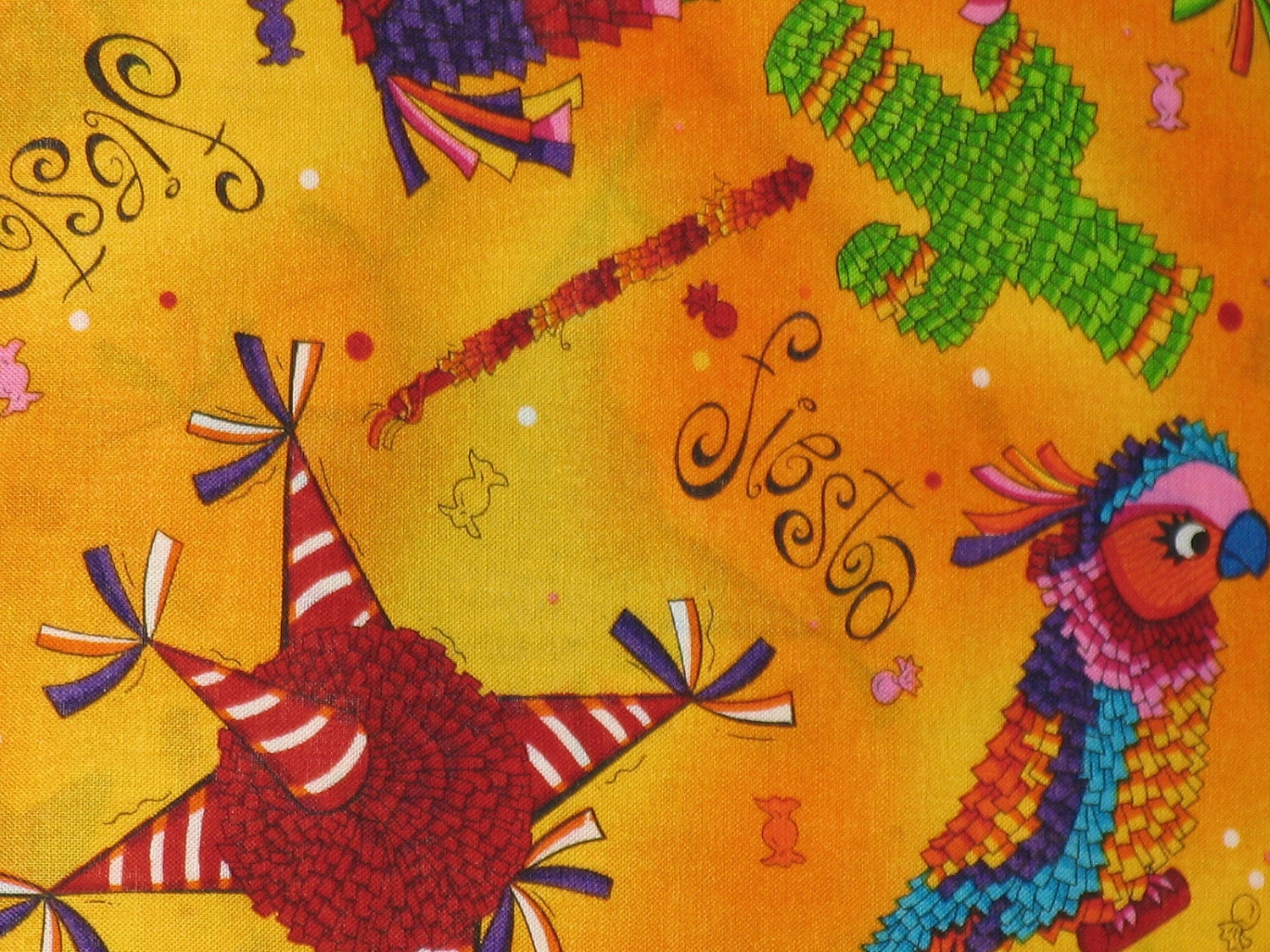Foust  Fabric / Pinata's on Yellow