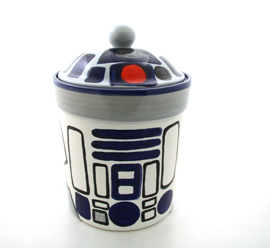 Star Wars (R) Inspired Funny Cookie Jar for Sci Fi Fan, Geek, Droid Lover