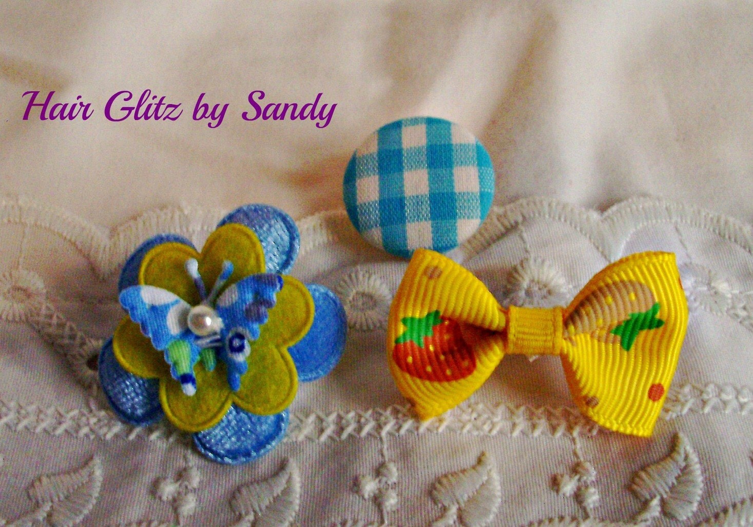 Pet Bows - Collar Bow - Leash Bow - Groomer Bow - Buttons - Flowers