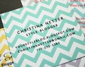 one-sided chevron calling card - set (50)
