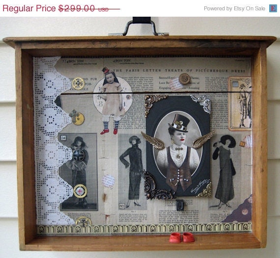 20% off EVERYTHING Steampunk Assemblage Imaginarium collage antique photos Born in the wrong era fashion ephemera