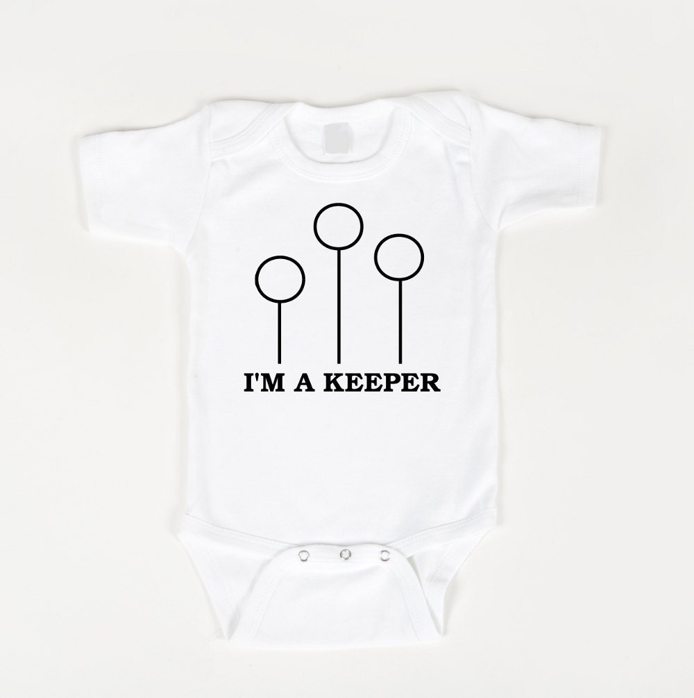 Harry Potter onesie I'm a keeper (Quidditch inspired)