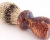 Copper and Silver Swirl Acrylic 20mm Silvertip Badger Shaving Brush (Handmade in USA)