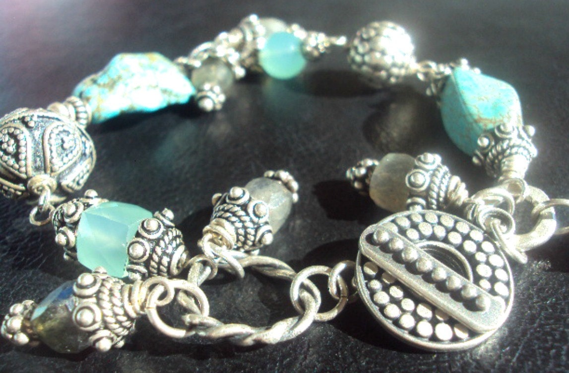ON SALE Turquoise Bracelet by Amanda Lynne LUXE