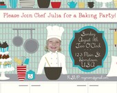 Chef Party Invitation -  Printable and Personalized