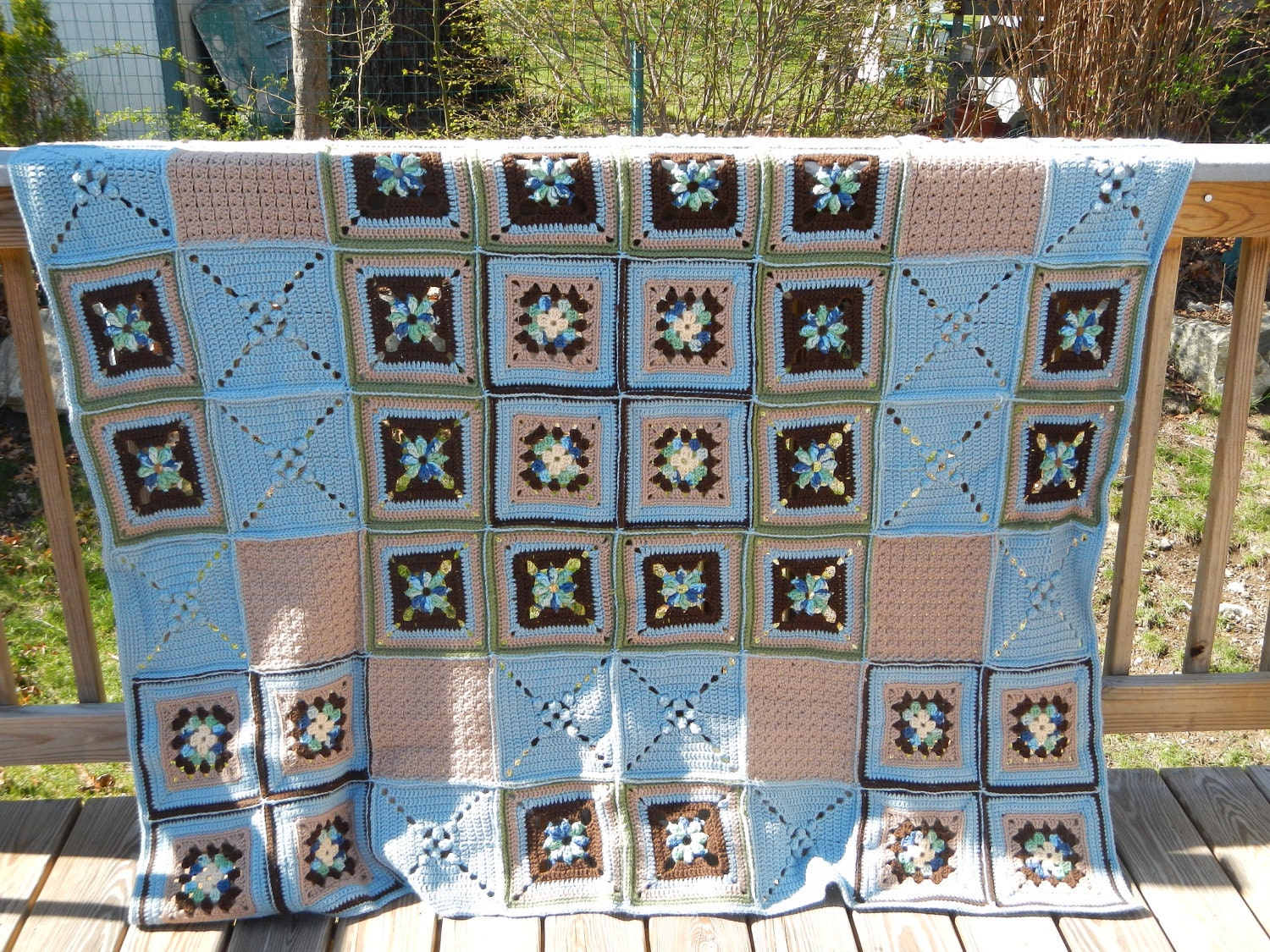 Made to order large granny square afghan