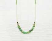 Beaded Gemstone Necklace // Seed and Stone No2 // Chrysoprase // One of a Kind