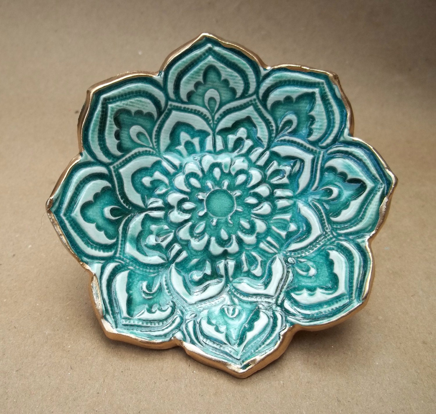 Malachite green Lotus Bowl