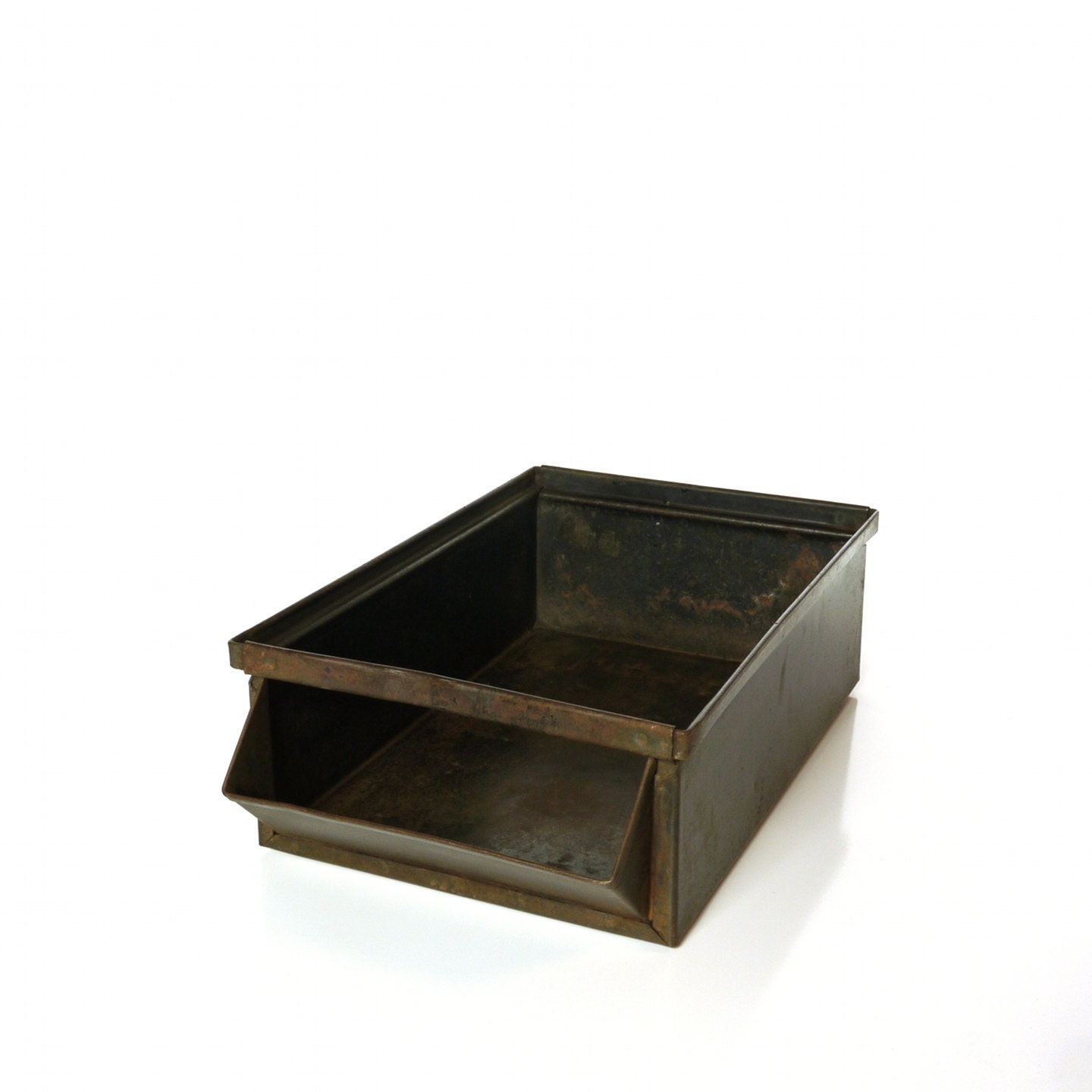Vintage Industrial Hallowell Metal Hardware Parts Bin, Steel Box