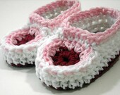 Crochet Baby Mocassins Hippie 70's Style Toddler Booties White Pink Burgundy Other Colors Available