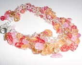 Orange mix crackled chips bracelet