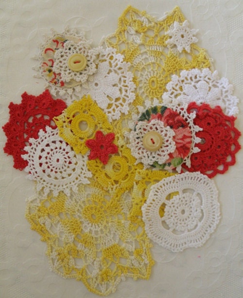 The Annual Flower Show Vintage Hand Dyed Doilies & Fancies