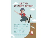Skateboard Invitation -  Printable and Personalized for a Boy
