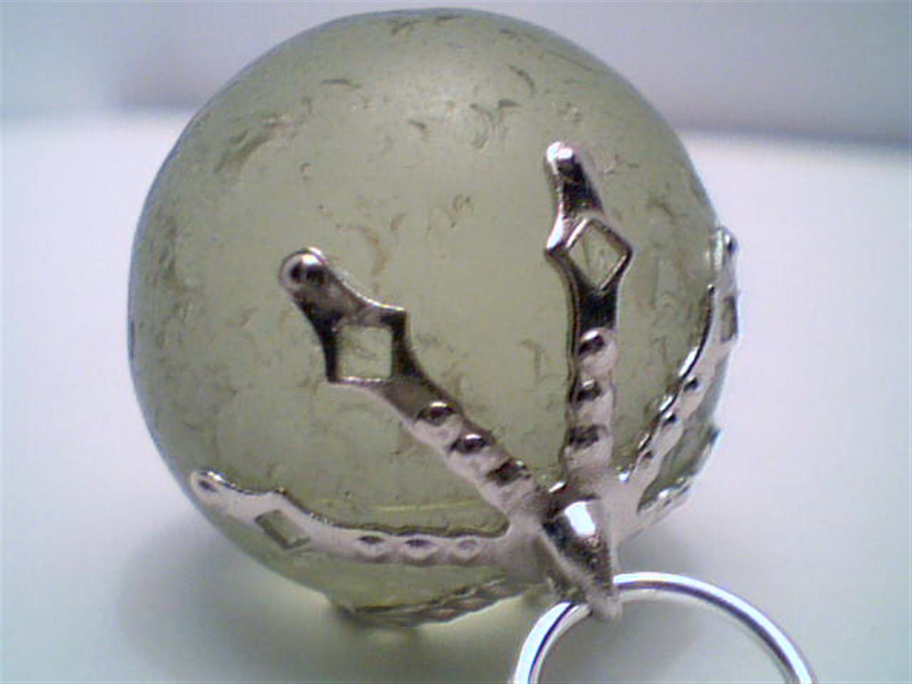Genuine rare light green beach sea glass marble pendant handmade necklace
