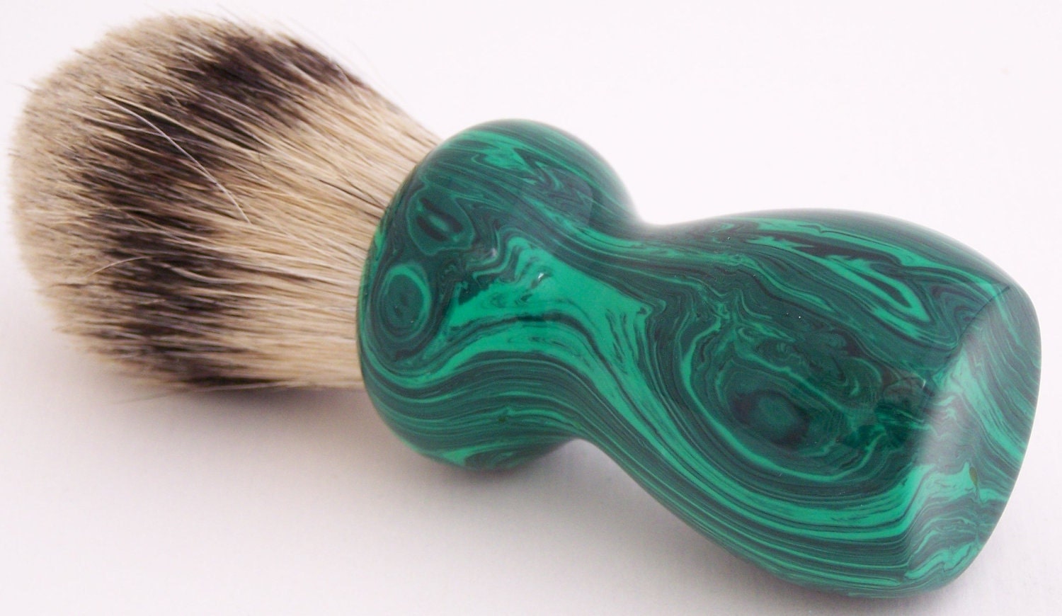 Malachite Tru-Stone 24mm Silvertip Badger Shaving Brush Handle (Handmade in USA)