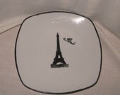 French Style Hand Designed Trinket Soap Dish with Paris Eiffel Tower Design Dress ECS