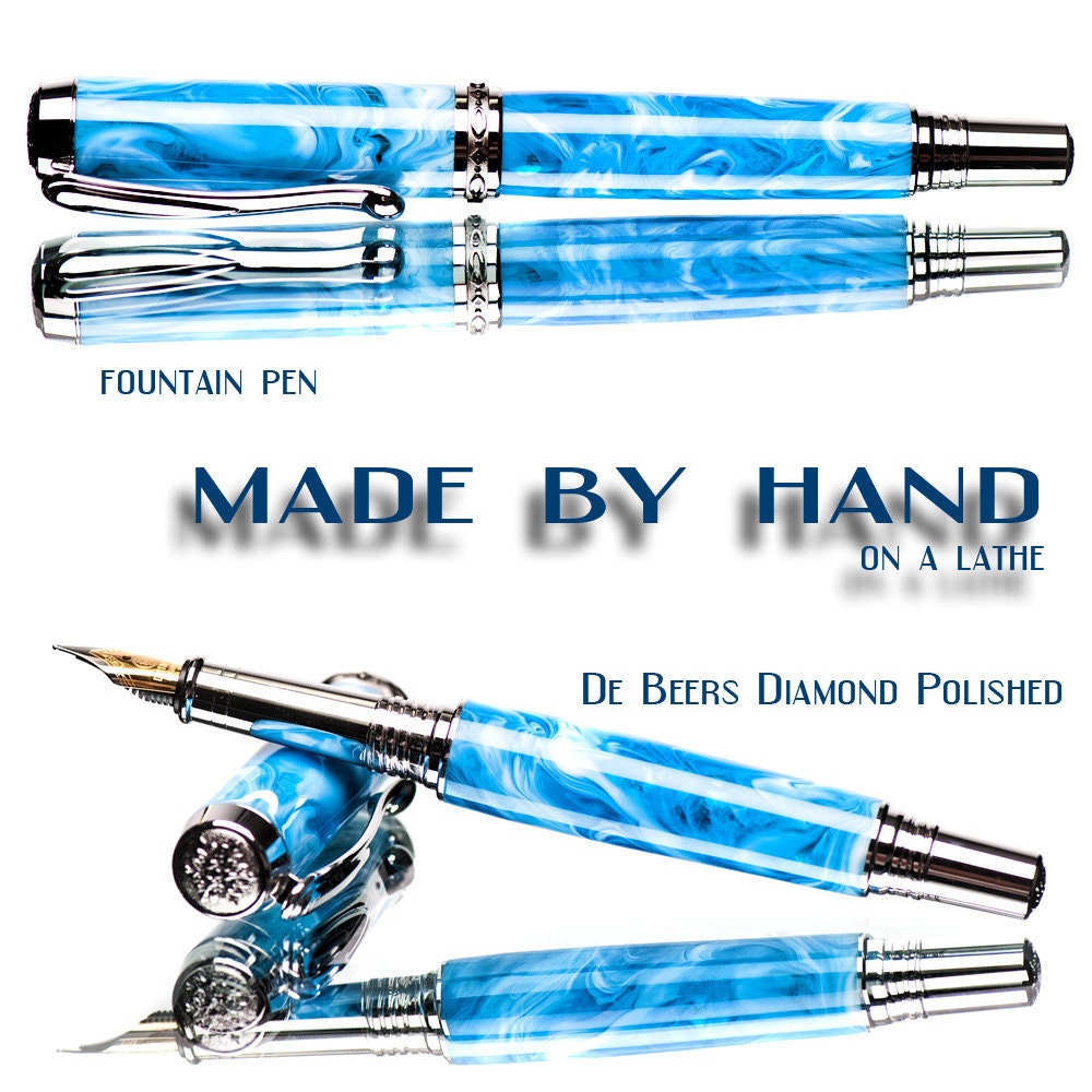 20% ALL PENS On SALE Now Fountain Pen Hand Cast European Grade Resin Made on a lathe by hand High quality outstanding writing pen