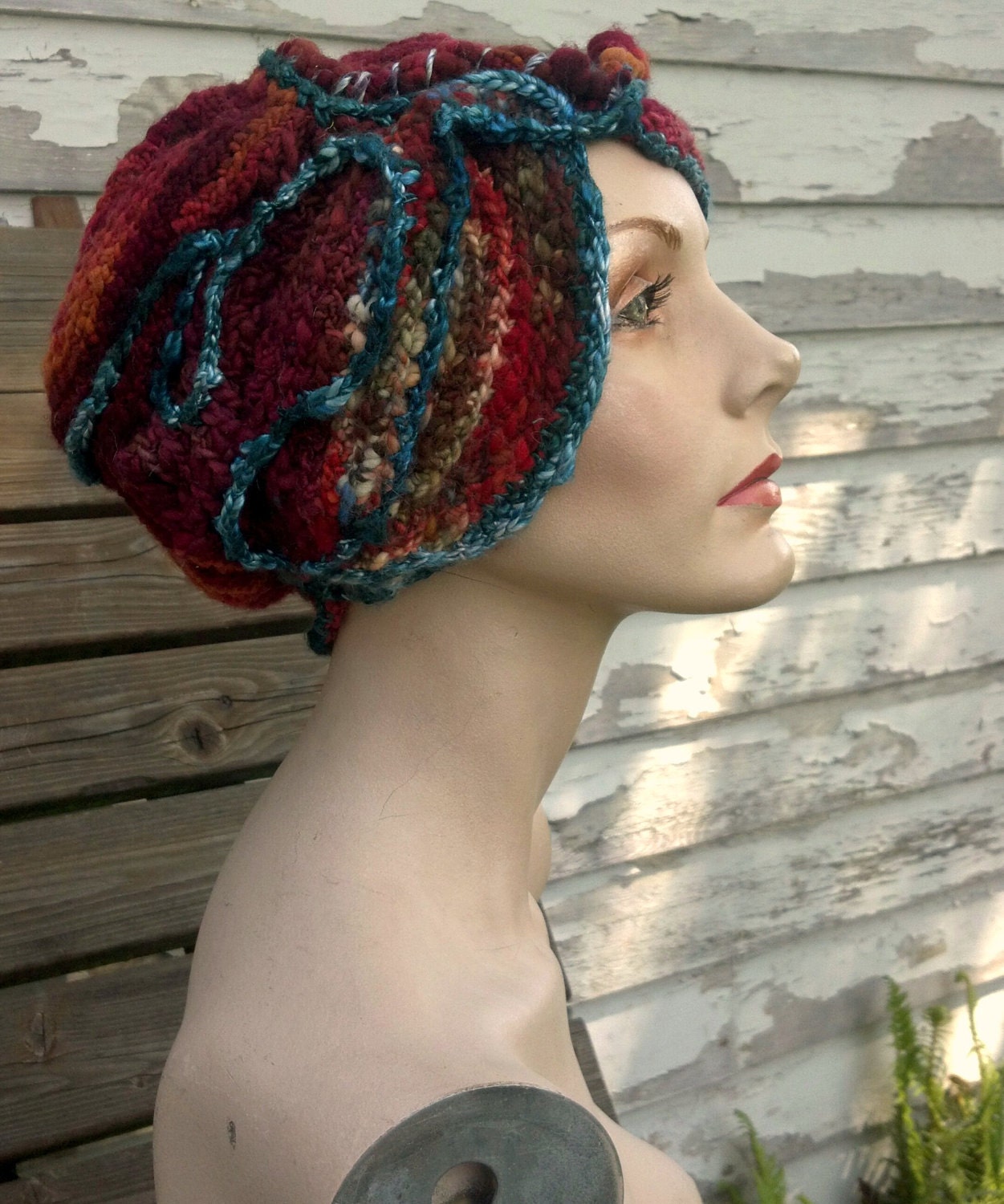 Sometimes I Don't Get You- freeform crochet hat OOAK