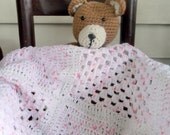 Doodle Dots Pink Newborn Blanket 30 x 30