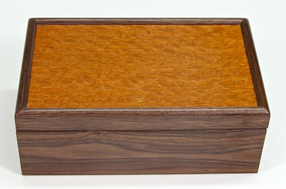 Black Walnut and Leopard Wood Keepsake Box