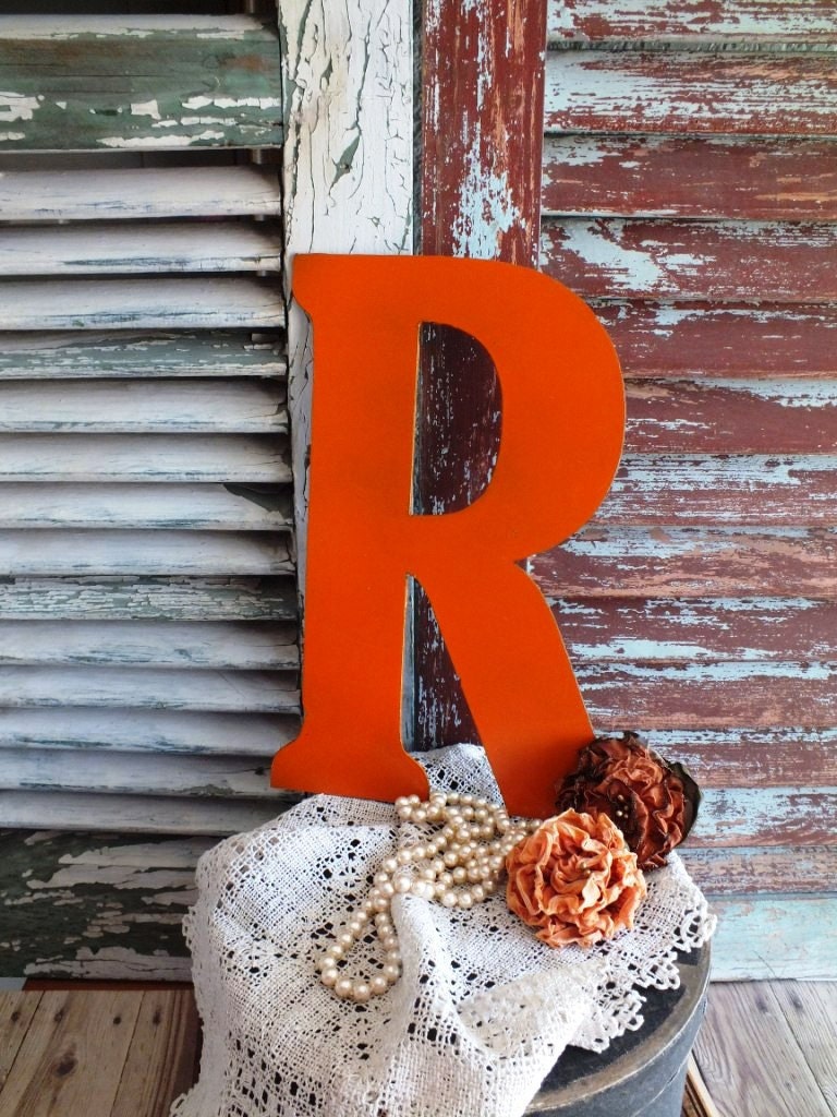 Letter R Initial R Vintage Metal Sign by avintageobsession on etsy