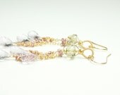 Pink Sapphire and Ametrine Layered Dangle Earrings:) Bridal Earrings