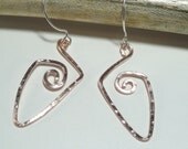 Hammered Copper Tears Long Lightweight Earrings