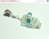 ON SALE Italian Sea Glass Pendant Seafoam Green From Amalfi Coast