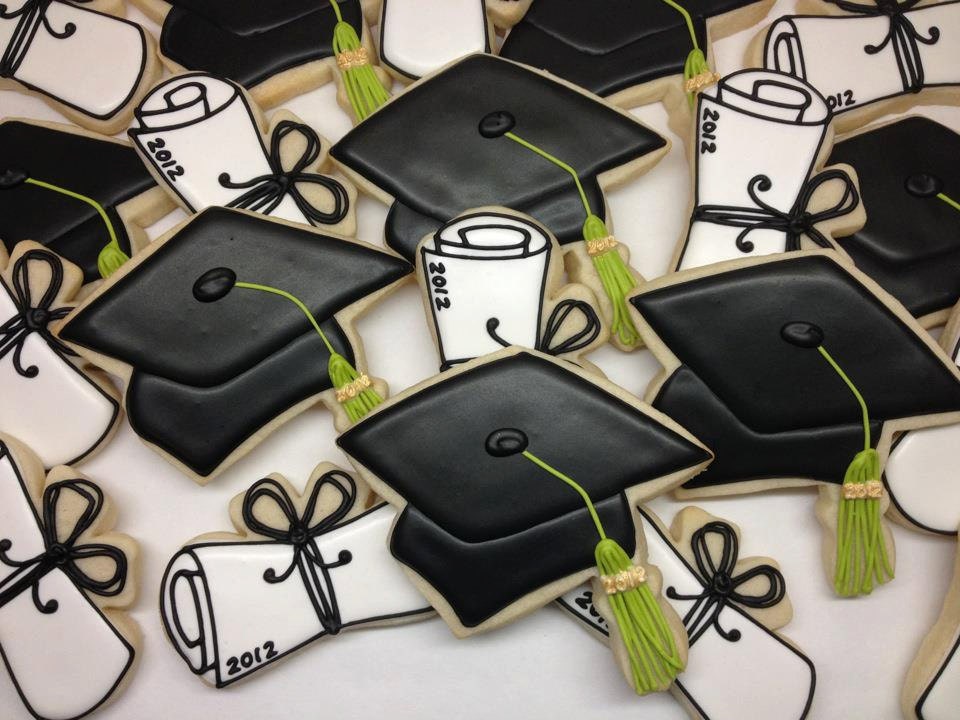 SweetTweets - Class of 2012 - Graduation Cap & Diploma Cookies - 1 Dozen
