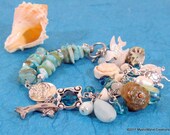 Oceanus Charm Bracelet with Pearls, Shells, Crystal, and Glass