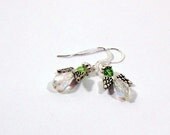 Birthstone Angel Earrings Personalized w Swarvoski Crystals - August's Angel