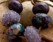 PLUM GORGEOUS Bead Set - Set of 6 Coordinated Handmade Lampwork Beads