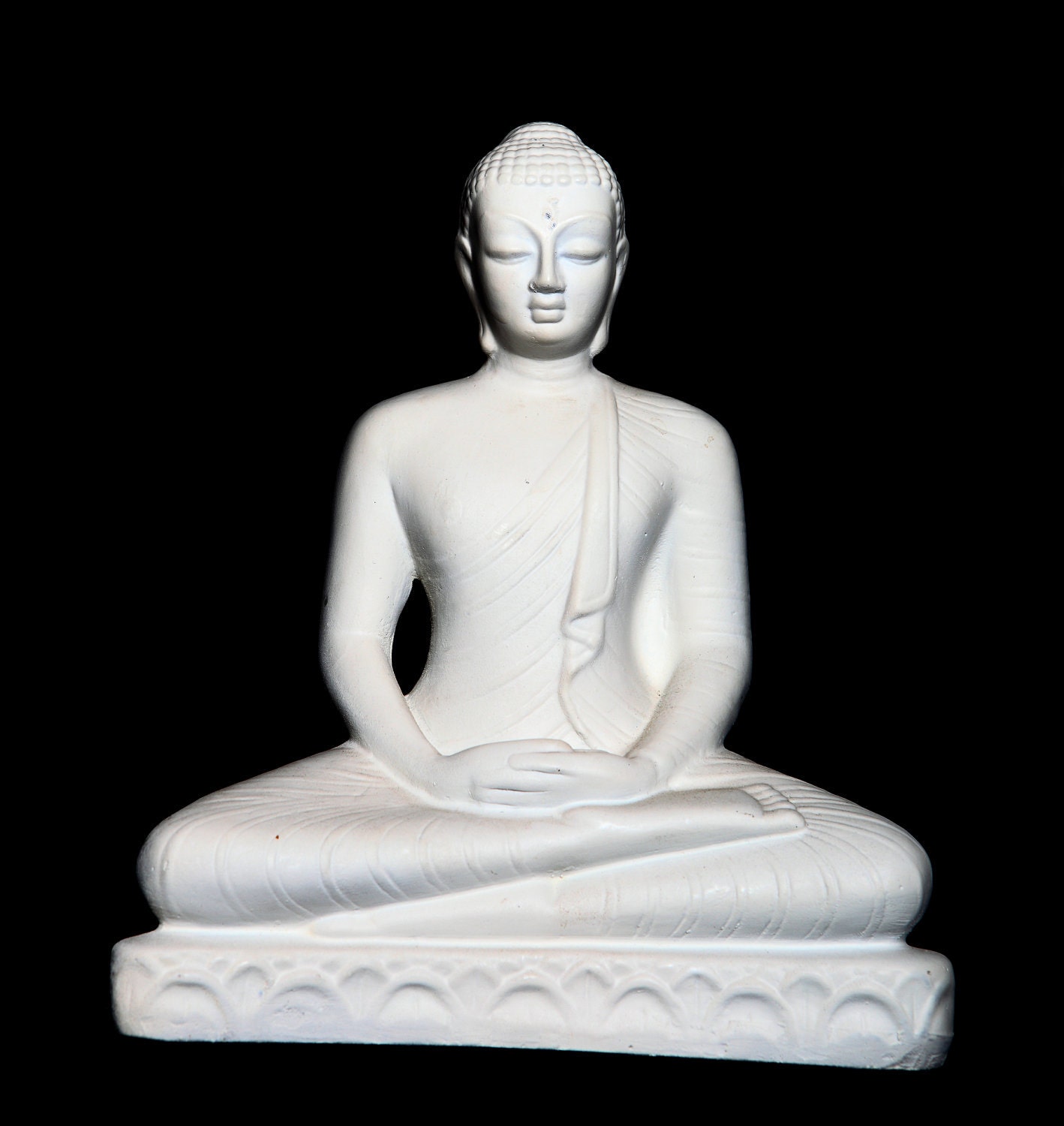 Meditating White Buddha- Small