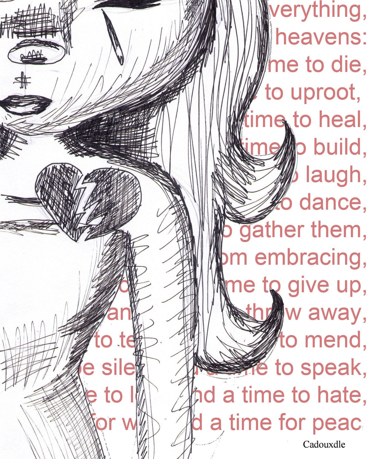 A Time for Everything 8x10 Cadouxdle Sketch/Type/Art print