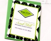 Preppy Green and Blue Argyle Invitation
