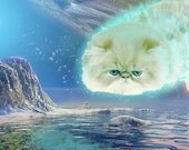 Follow Me - Digital Cat Outer Space Print