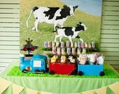 CHOO CHOO Moo Moo Birthday Party - Customized Train and Farm Party Printables - Printable Coordinating Collection
