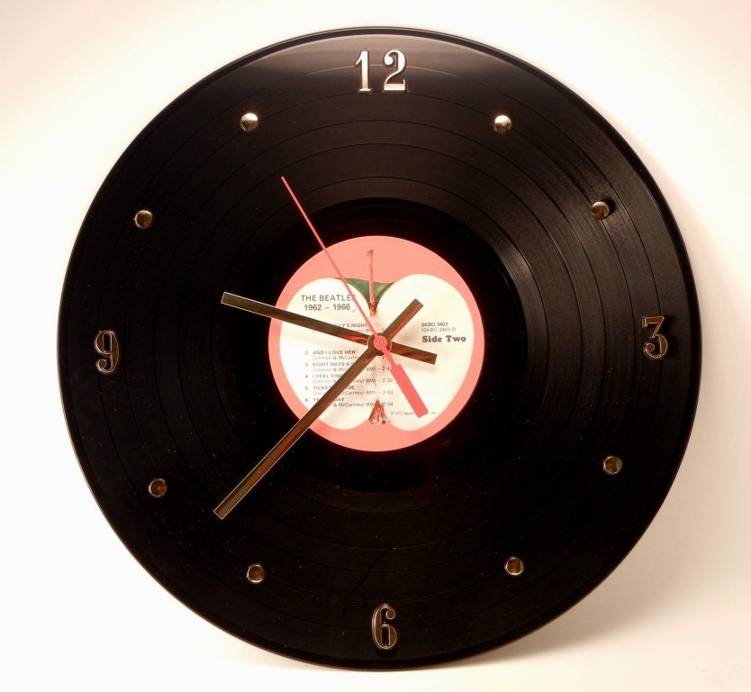 THE BEATLES Vinyl Record Wall Clock (1962-1966)