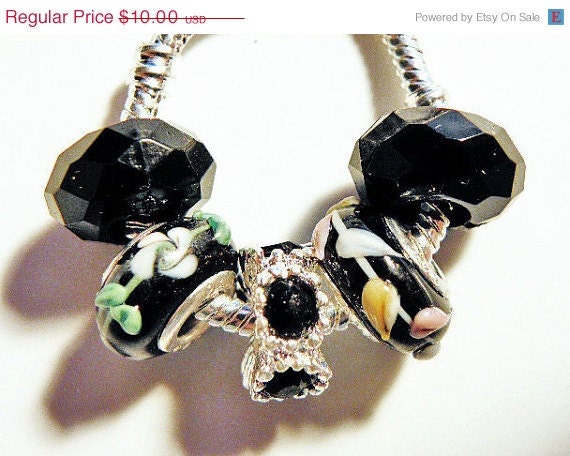 30% CEARANCe SALe and FREe SHIPPING pandora style European beads Set black charms  PBS245  fits European style bracelets