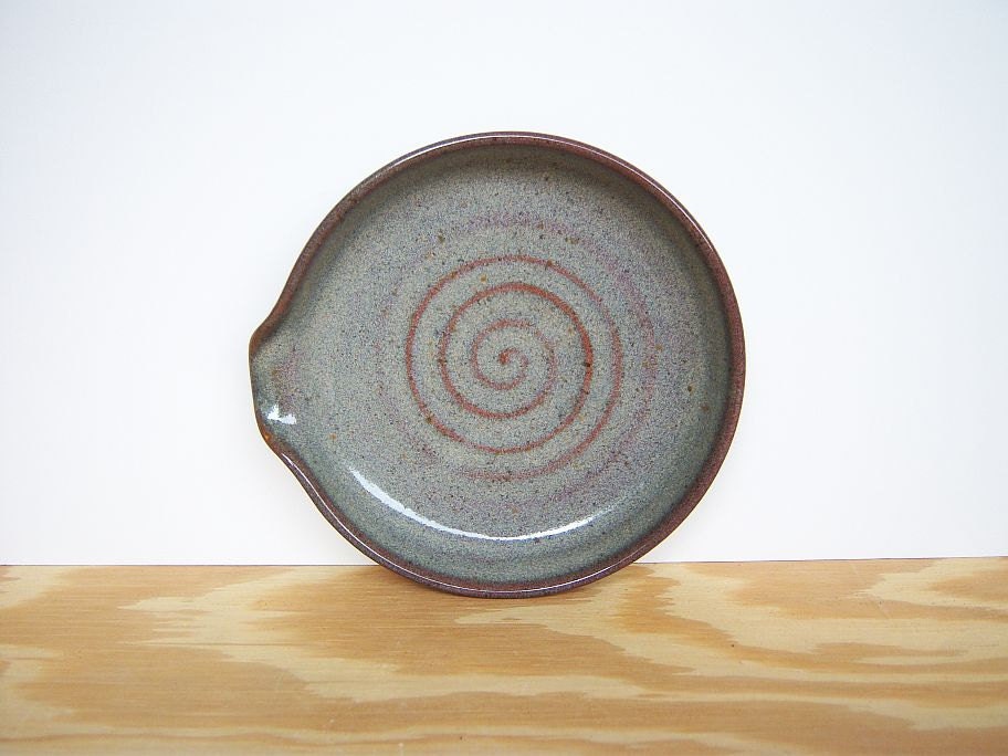 Stoneware Spoon Rest in Fog Glaze
