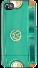 Groovy iPhone Case 4 / 4s - Aqua hippy hipster emblem party bus retro vintage 70's cell case