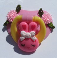 Reborn  Magnetic Pacifier Pretty Customized Pink and Yellow "Bunny"
