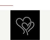 Renees Bday SALE 2 Hearts embellishment rhinestone Transfer-DIY