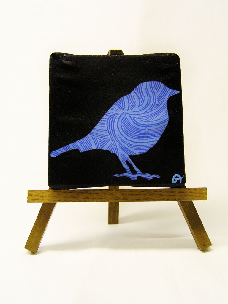 Blue Wren 3X3 Painting