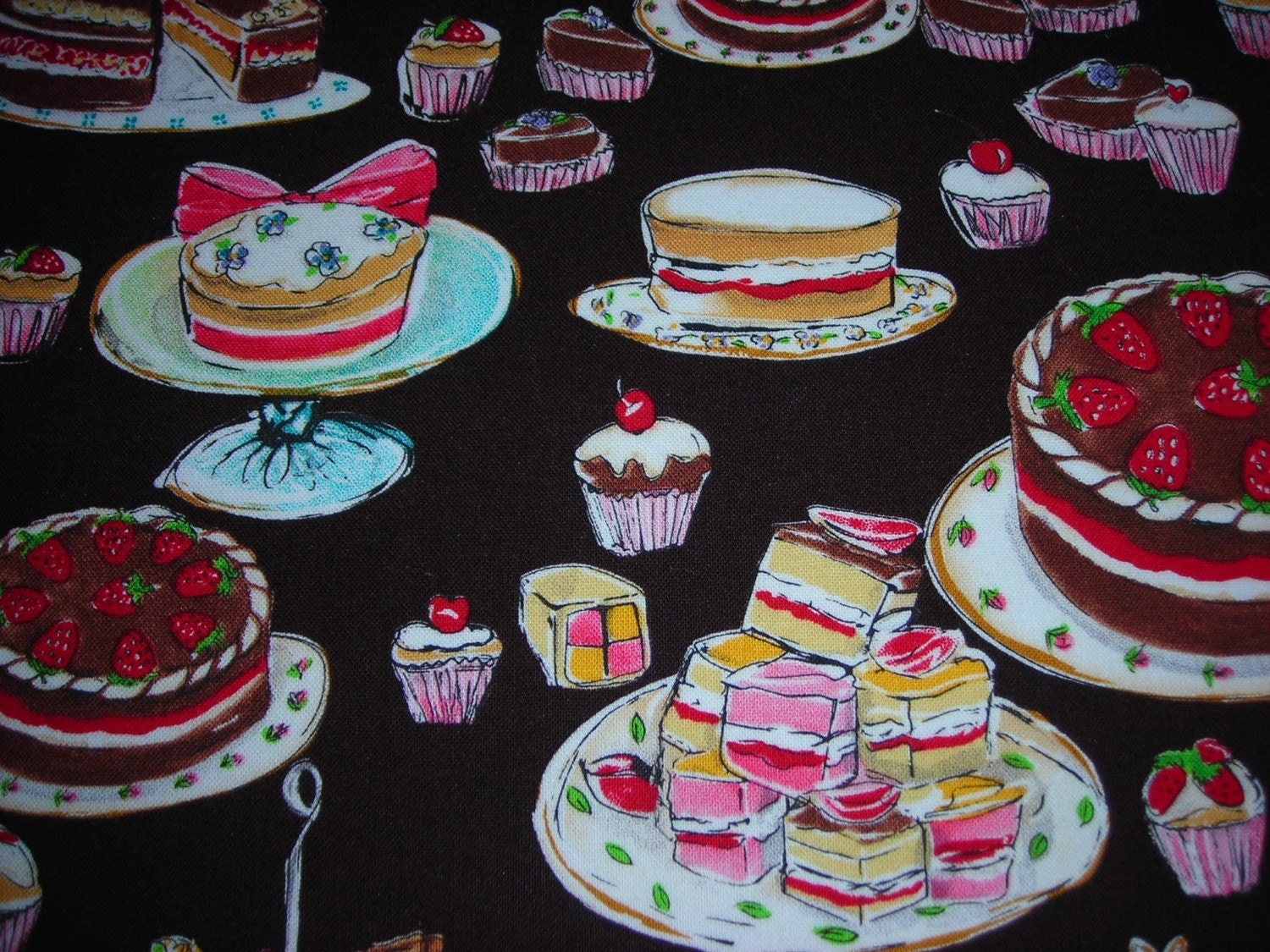 Faux Cakes CupcakesTea Cakes Pasteries and more fabric covered Mouse Pad cute gift