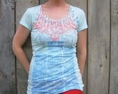 Womens Pale Blue Macro/Micro Tunic, Size XL
