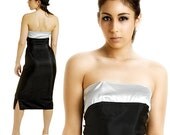 Vintage 1960s Silky Strapless Hourglass PIN UP Dress (S)