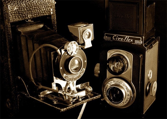 2 Vintage Cameras - 8x10 Print - I lend to Kiva