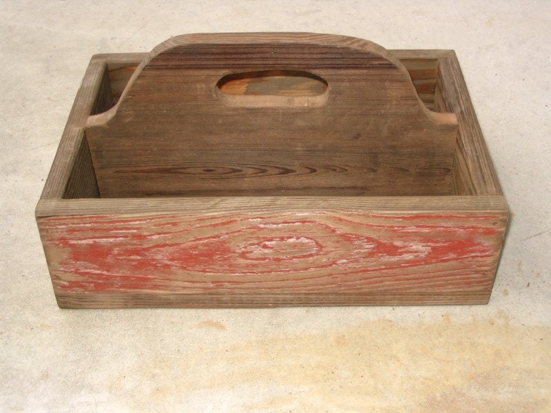 PRIMITIVE HAND MADE BARN WOOD TOTE